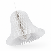 White Honeycomb Wedding Bell Hanging Decorations, 5-Inch, 4-Pack